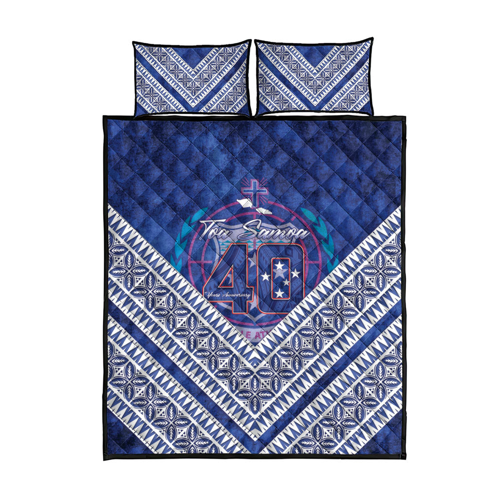 Toa Samoa Rugby Quilt Bed Set 40th Anniversary Samoan Siapo Pattern LT14 - Polynesian Pride