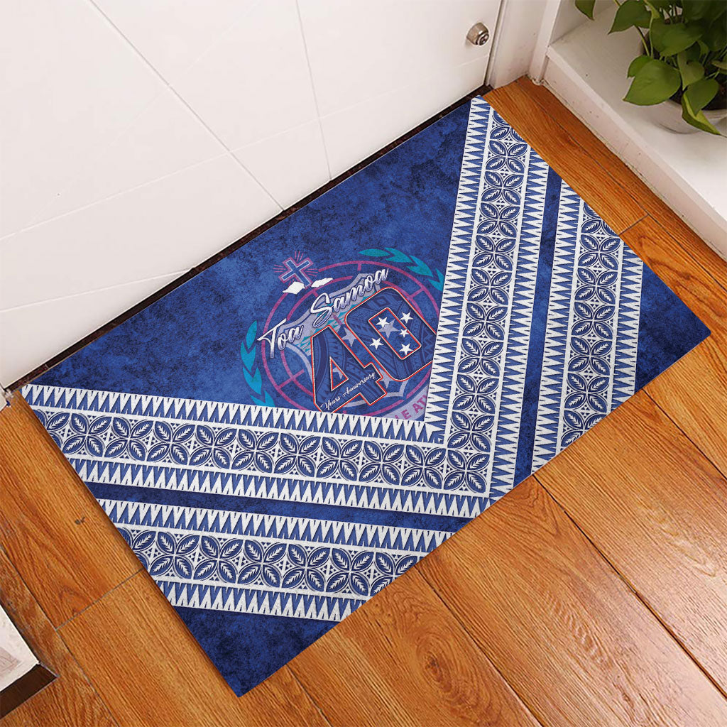 Toa Samoa Rugby Rubber Doormat 40th Anniversary Samoan Siapo Pattern LT14 - Polynesian Pride