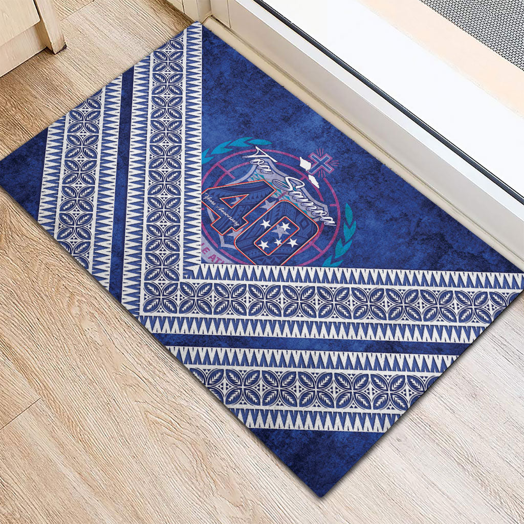 Toa Samoa Rugby Rubber Doormat 40th Anniversary Samoan Siapo Pattern LT14 - Polynesian Pride