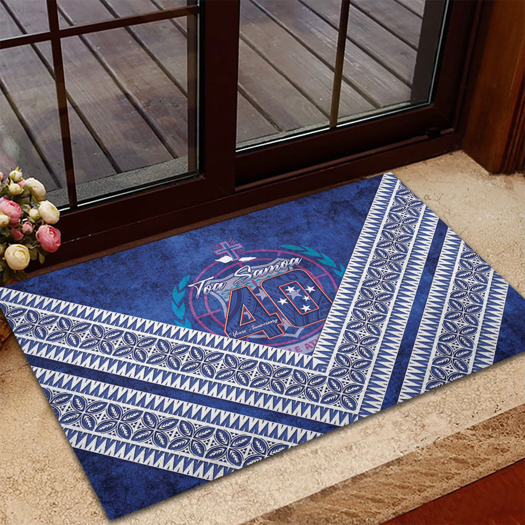 Toa Samoa Rugby Rubber Doormat 40th Anniversary Samoan Siapo Pattern LT14 - Polynesian Pride