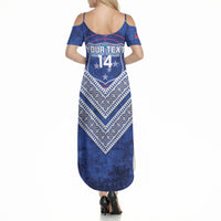 Toa Samoa Rugby Custom Summer Maxi Dress 40th Anniversary Samoan Siapo Pattern LT14 - Polynesian Pride