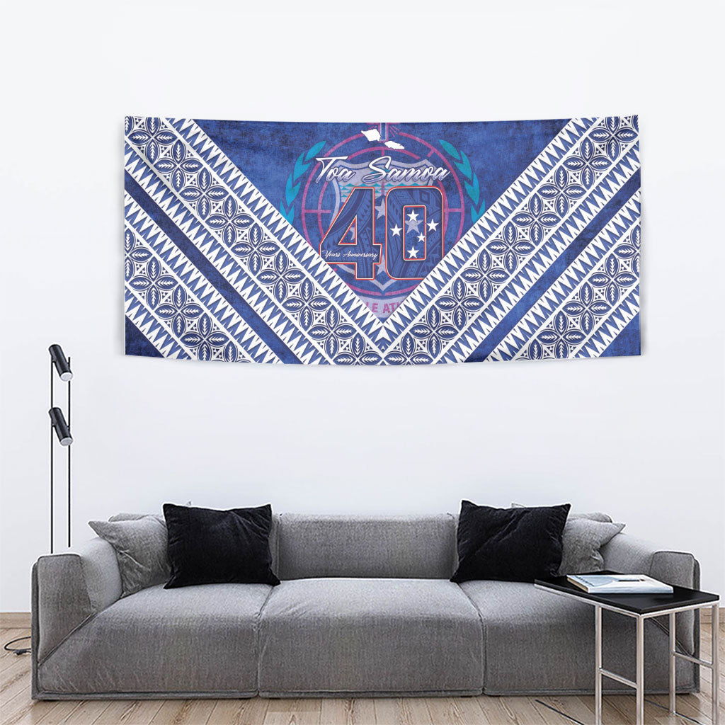 Toa Samoa Rugby Tapestry 40th Anniversary Samoan Siapo Pattern LT14 - Polynesian Pride