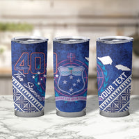 Toa Samoa Rugby Custom Tumbler Cup 40th Anniversary Samoan Siapo Pattern LT14 - Polynesian Pride