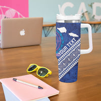 Toa Samoa Rugby Custom Tumbler With Handle 40th Anniversary Samoan Siapo Pattern LT14 - Polynesian Pride