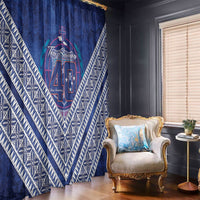 Toa Samoa Rugby Window Curtain 40th Anniversary Samoan Siapo Pattern LT14 - Polynesian Pride