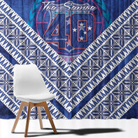 Toa Samoa Rugby Window Curtain 40th Anniversary Samoan Siapo Pattern LT14 - Polynesian Pride