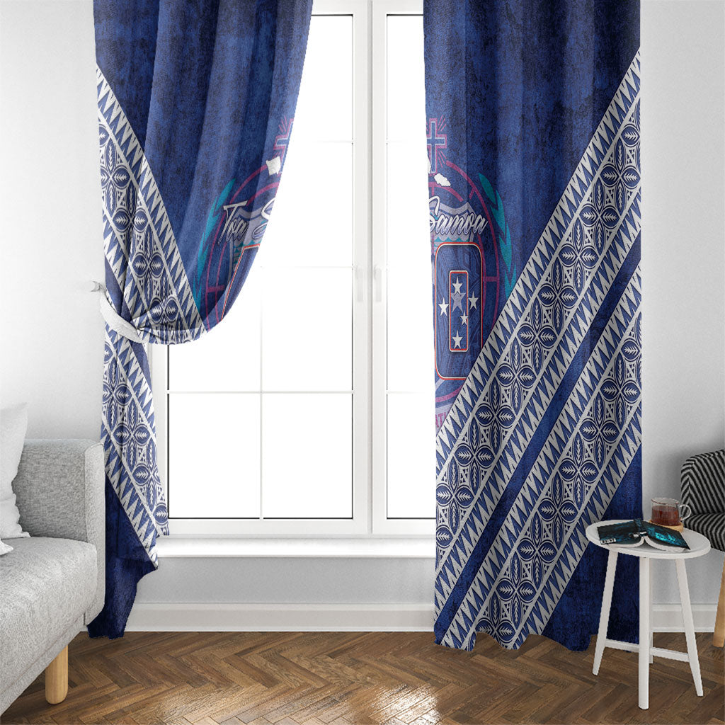 Toa Samoa Rugby Window Curtain 40th Anniversary Samoan Siapo Pattern LT14 - Polynesian Pride