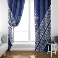 Toa Samoa Rugby Window Curtain 40th Anniversary Samoan Siapo Pattern LT14 - Polynesian Pride