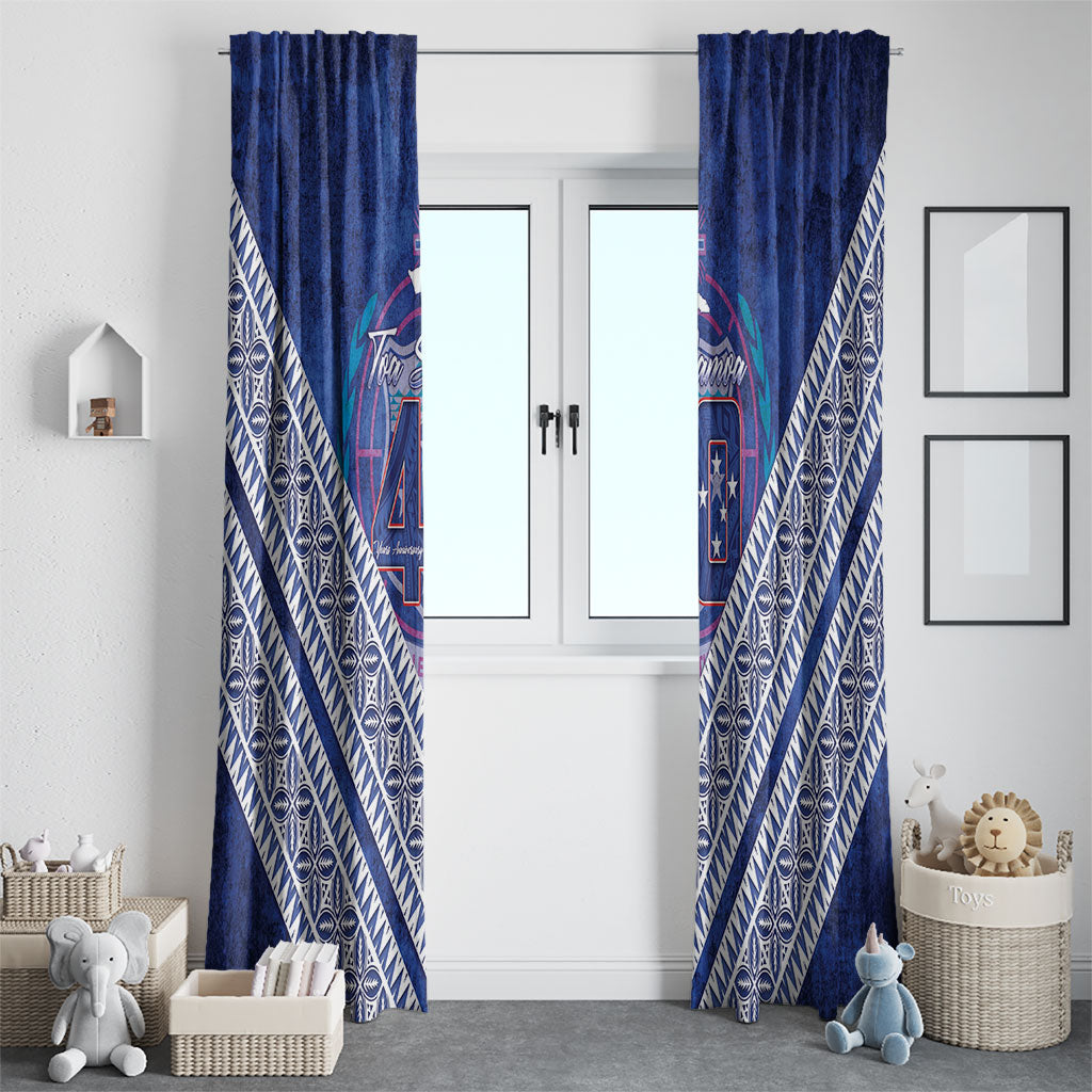 Toa Samoa Rugby Window Curtain 40th Anniversary Samoan Siapo Pattern LT14 - Polynesian Pride