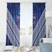 Toa Samoa Rugby Window Curtain 40th Anniversary Samoan Siapo Pattern LT14 - Polynesian Pride