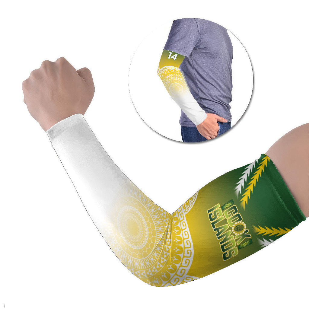 Cook Islands Rugby Custom Arm Sleeves Come On Kukis LT14 Set of 2 Multicolor - Polynesian Pride