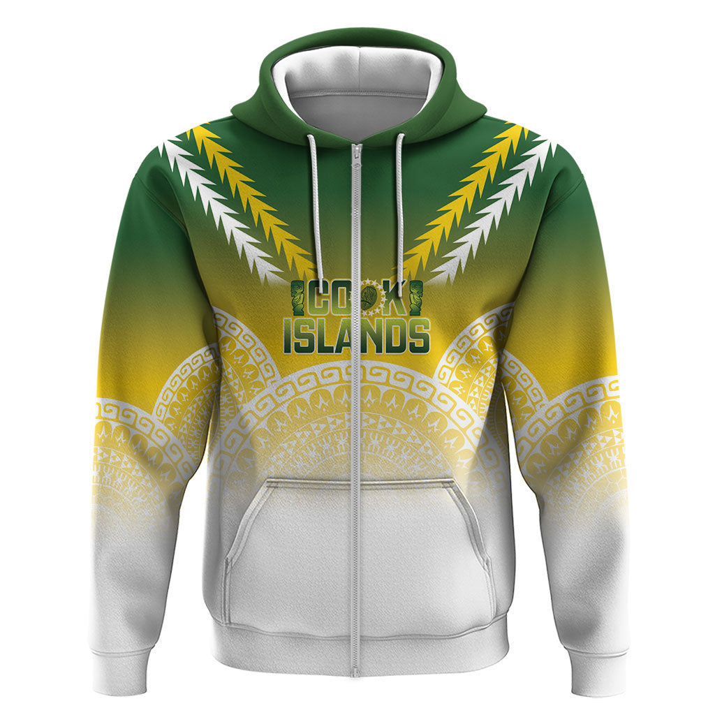Cook Islands Rugby Custom Hoodie Come On Kukis LT14 Zip Hoodie Multicolor - Polynesian Pride