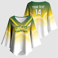 Cook Islands Rugby Custom Kimono Sleeve Blouse Come On Kukis LT14 - Polynesian Pride