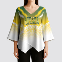 Cook Islands Rugby Custom Kimono Sleeve Blouse Come On Kukis LT14 - Polynesian Pride