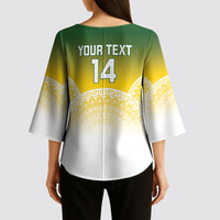 Cook Islands Rugby Custom Kimono Sleeve Blouse Come On Kukis LT14 - Polynesian Pride