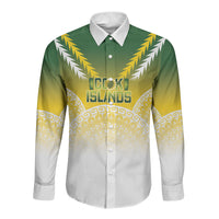 Cook Islands Rugby Custom Long Sleeve Button Shirt Come On Kukis LT14 Unisex Multicolor - Polynesian Pride