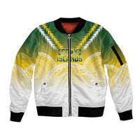 Cook Islands Rugby Custom Sleeve Zip Bomber Jacket Come On Kukis LT14 Unisex Multicolor - Polynesian Pride