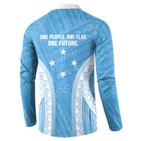 Federated States of Micronesia Independence Day Button Sweatshirt FSM 40th Anniversary Proud LT14 - Polynesian Pride