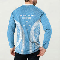 Federated States of Micronesia Independence Day Button Sweatshirt FSM 40th Anniversary Proud LT14 - Polynesian Pride