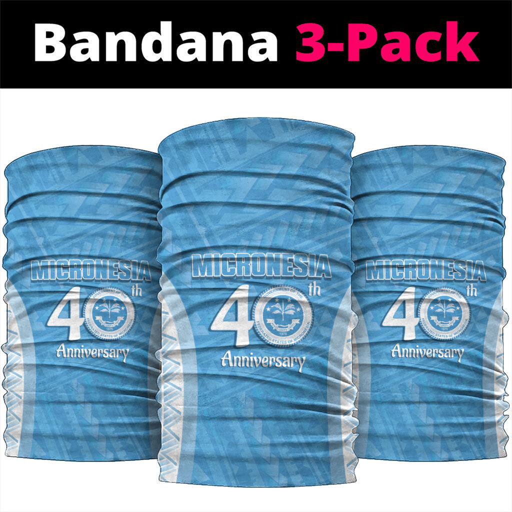 Federated States of Micronesia Independence Day Neck Gaiter FSM 40th Anniversary Proud LT14 package One Size: 25*50cm Blue - Polynesian Pride