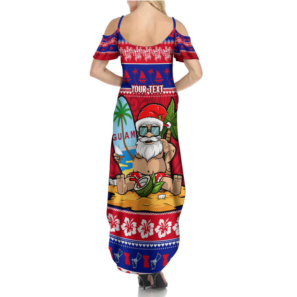 Custom Guam Christmas Family Matching Summer Maxi Dress and Hawaiian Shirt Guaman Santas Felis Pasgua LT14 - Polynesian Pride