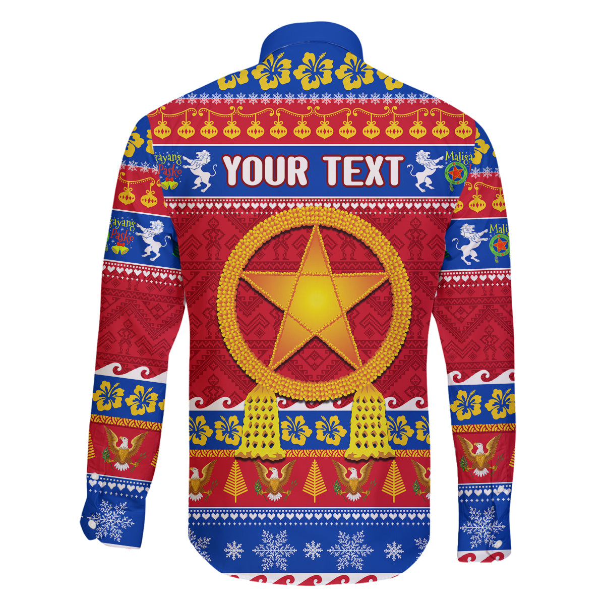 Custom Philippines Christmas Family Matching Off Shoulder Short Dress and Hawaiian Shirt Filipino Parol Maligayang Pasko LT14 - Polynesian Pride