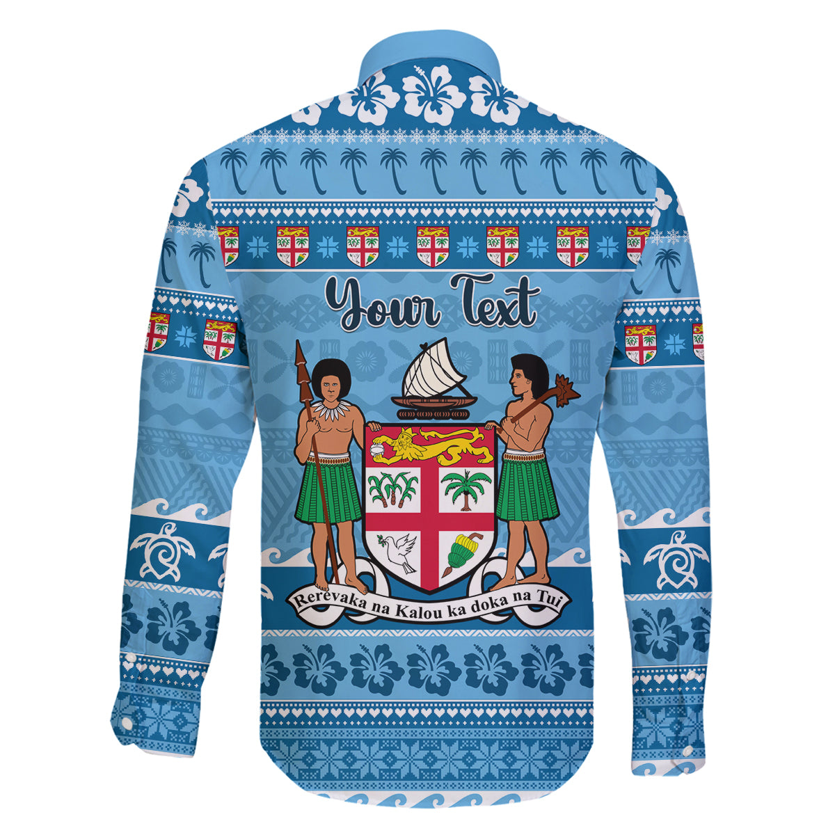 Custom Fiji Christmas Family Matching Tank Maxi Dress and Hawaiian Shirt Fijian Tapa Marau na Kerisimasi LT14 - Polynesian Pride