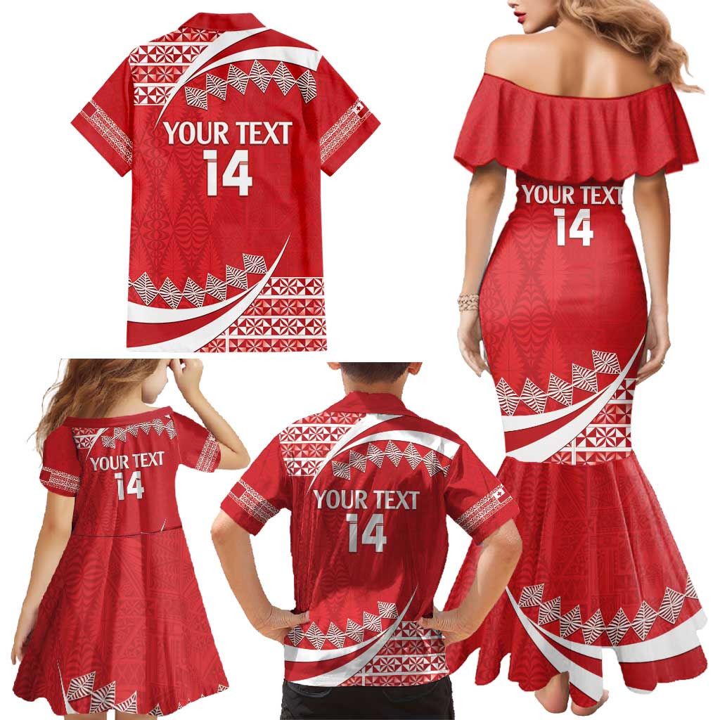 Custom Mate Maa Tonga Family Matching Mermaid Dress and Hawaiian Shirt 2024 Go Champions LT14 - Polynesian Pride