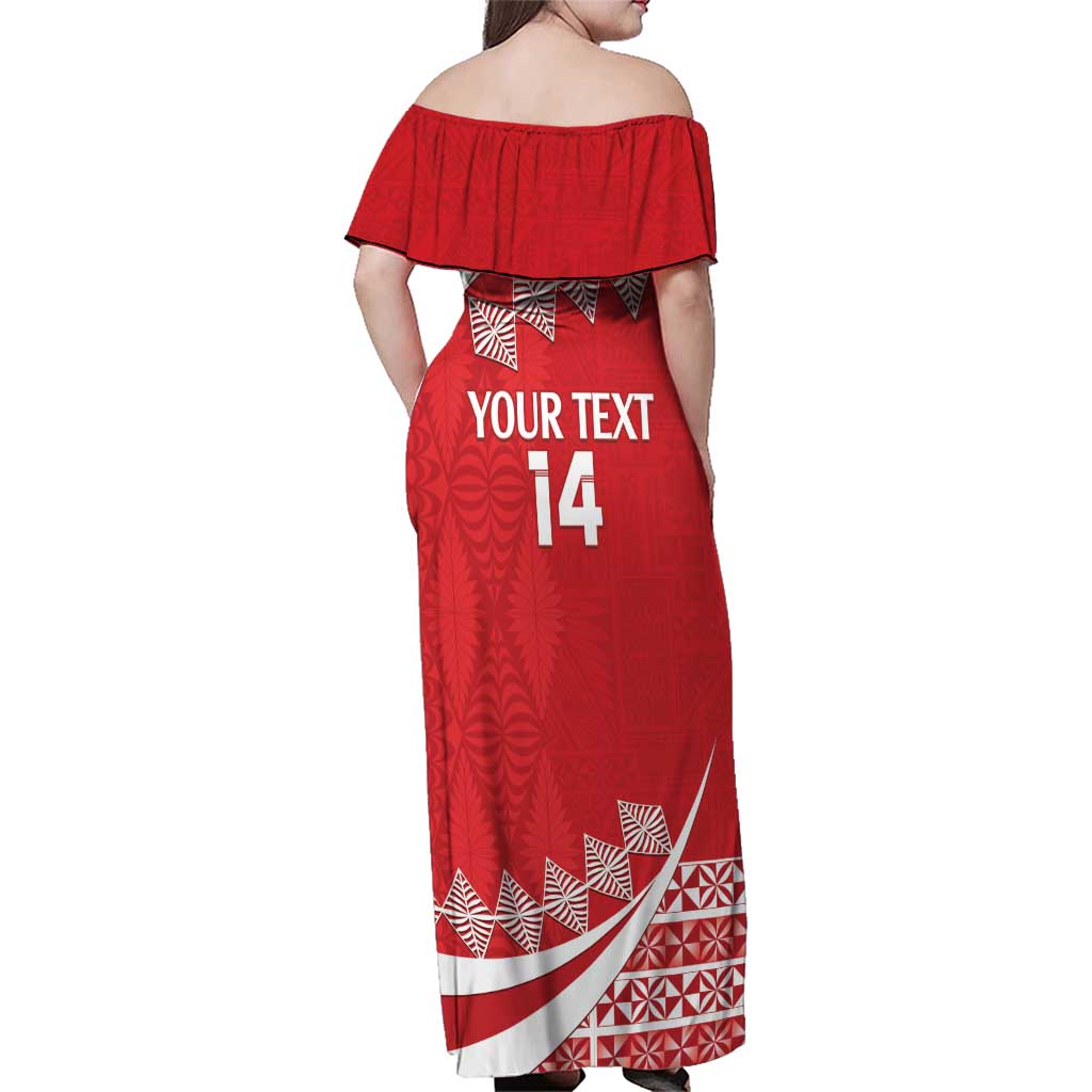 Custom Mate Maa Tonga Family Matching Off Shoulder Maxi Dress and Hawaiian Shirt 2024 Go Champions LT14 - Polynesian Pride