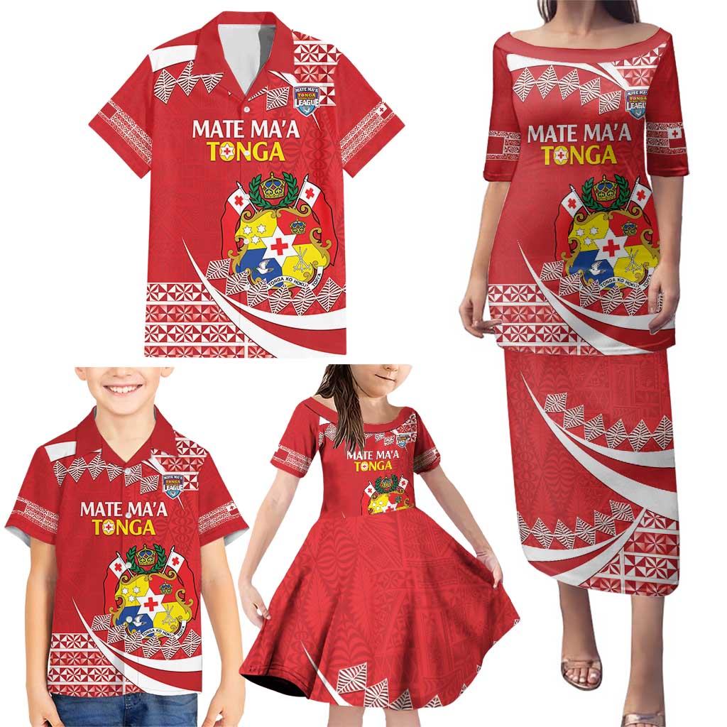 Custom Mate Maa Tonga Family Matching Puletasi and Hawaiian Shirt 2024 Go Champions LT14 - Polynesian Pride