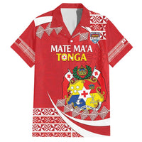 Custom Mate Maa Tonga Family Matching Short Sleeve Bodycon Dress and Hawaiian Shirt 2024 Go Champions LT14 Dad's Shirt - Short Sleeve Red - Polynesian Pride