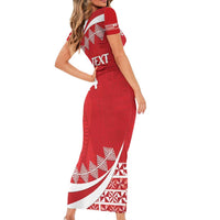 Custom Mate Maa Tonga Family Matching Short Sleeve Bodycon Dress and Hawaiian Shirt 2024 Go Champions LT14 - Polynesian Pride