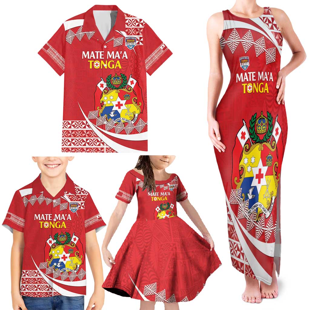 Custom Mate Maa Tonga Family Matching Tank Maxi Dress and Hawaiian Shirt 2024 Go Champions LT14 - Polynesian Pride