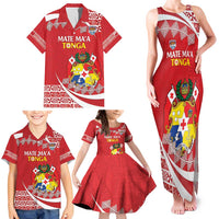 Custom Mate Maa Tonga Family Matching Tank Maxi Dress and Hawaiian Shirt 2024 Go Champions LT14 - Polynesian Pride