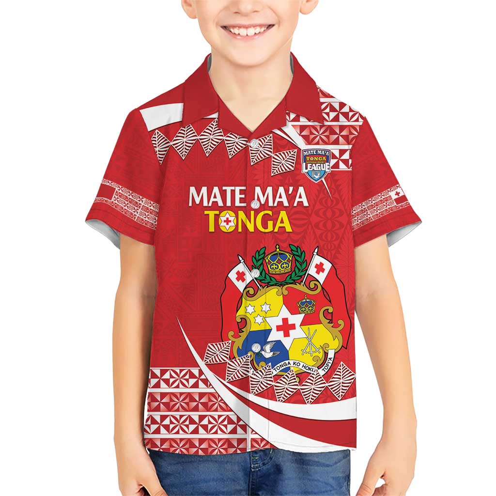 Custom Mate Maa Tonga Kid Hawaiian Shirt 2024 Go Champions LT14 Kid Red - Polynesian Pride