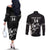 Aotearoa Rugby Custom Couples Matching Off The Shoulder Long Sleeve Dress and Long Sleeve Button Shirt Maori Kiwi - Mascot Style