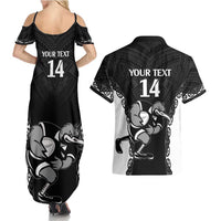 Aotearoa Rugby Custom Couples Matching Summer Maxi Dress and Hawaiian Shirt Maori Kiwi - Mascot Style LT14 - Polynesian Pride