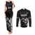 Aotearoa Rugby Custom Couples Matching Tank Maxi Dress and Long Sleeve Button Shirt Maori Kiwi - Mascot Style