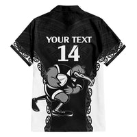 Aotearoa Rugby Custom Family Matching Off Shoulder Maxi Dress and Hawaiian Shirt Maori Kiwi - Mascot Style LT14 - Polynesian Pride