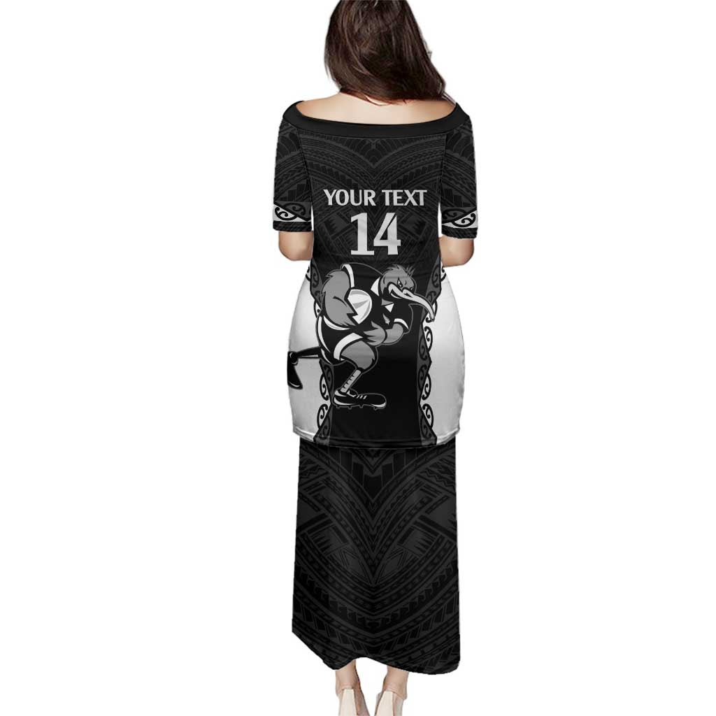 Aotearoa Rugby Custom Family Matching Puletasi and Hawaiian Shirt Maori Kiwi - Mascot Style LT14 - Polynesian Pride