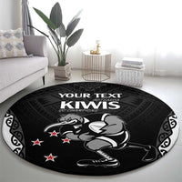 Aotearoa Rugby Custom Round Carpet Maori Kiwi - Mascot Style