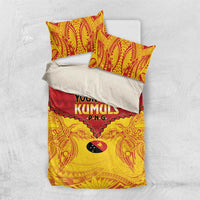 Papua New Guinea Rugby Custom Bedding Set Go Kumuls PNG - Polynesian Pattern LT14 US Twin 172cm x 218cm Yellow - Polynesian Pride