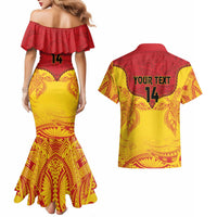 Papua New Guinea Rugby Custom Couples Matching Mermaid Dress and Hawaiian Shirt Go Kumuls PNG - Polynesian Pattern LT14 - Polynesian Pride