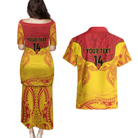 Papua New Guinea Rugby Custom Couples Matching Puletasi and Hawaiian Shirt Go Kumuls PNG - Polynesian Pattern LT14 - Polynesian Pride