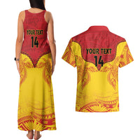 Papua New Guinea Rugby Custom Couples Matching Tank Maxi Dress and Hawaiian Shirt Go Kumuls PNG - Polynesian Pattern LT14 - Polynesian Pride
