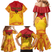 Papua New Guinea Rugby Custom Family Matching Mermaid Dress and Hawaiian Shirt Go Kumuls PNG - Polynesian Pattern LT14 - Polynesian Pride