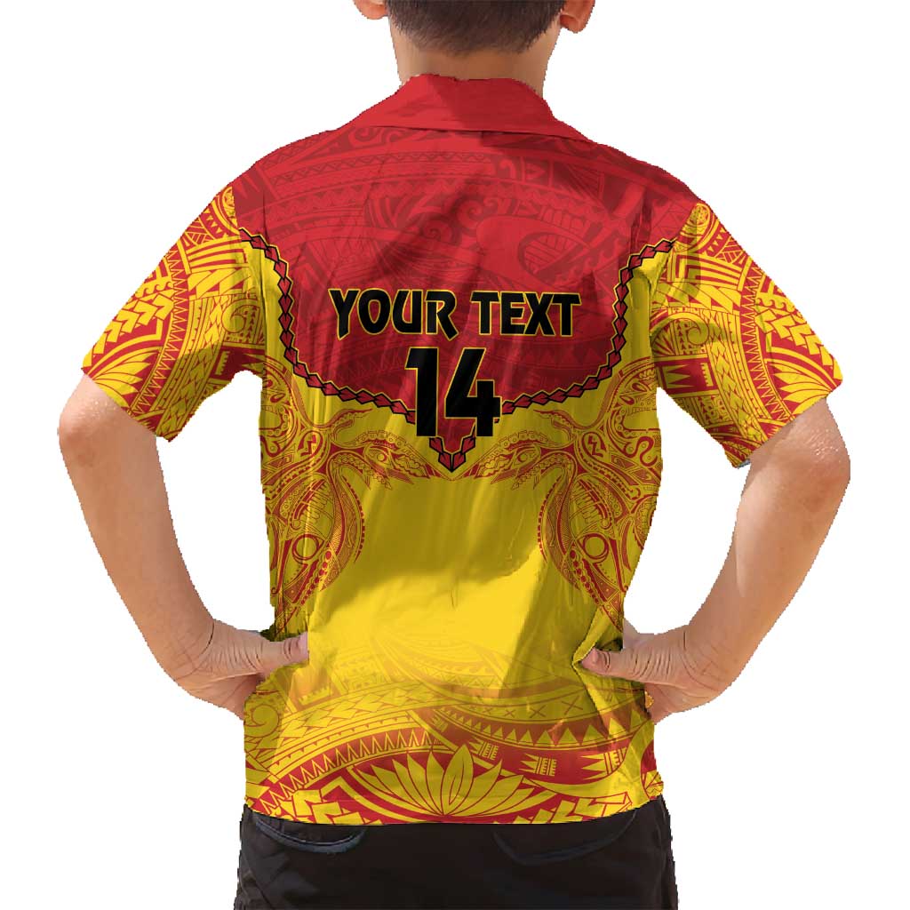 Papua New Guinea Rugby Custom Family Matching Off Shoulder Maxi Dress and Hawaiian Shirt Go Kumuls PNG - Polynesian Pattern LT14 - Polynesian Pride