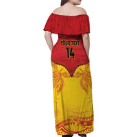 Papua New Guinea Rugby Custom Family Matching Off Shoulder Maxi Dress and Hawaiian Shirt Go Kumuls PNG - Polynesian Pattern LT14 - Polynesian Pride