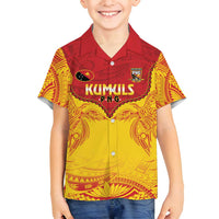 Papua New Guinea Rugby Custom Family Matching Puletasi and Hawaiian Shirt Go Kumuls PNG - Polynesian Pattern LT14 Son's Shirt Yellow - Polynesian Pride