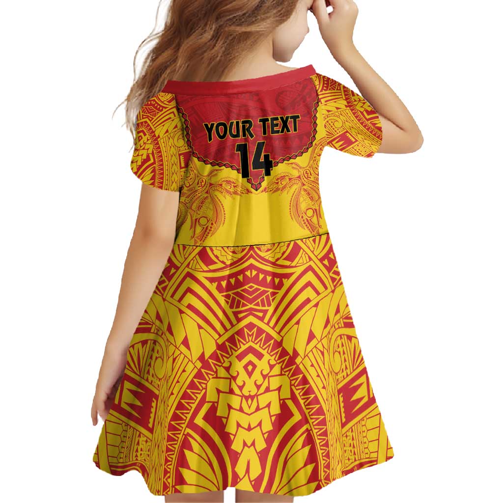 Papua New Guinea Rugby Custom Family Matching Short Sleeve Bodycon Dress and Hawaiian Shirt Go Kumuls PNG - Polynesian Pattern LT14 - Polynesian Pride